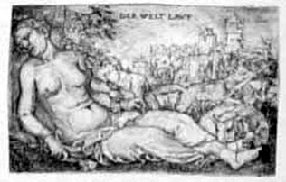Allegorische Darstellung - Schlafende Gerechtigkeit - Der Welt Lauf