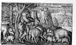 Gleichnis vom verlorenen Sohn - Der verlorene Sohn hütet die Schweine