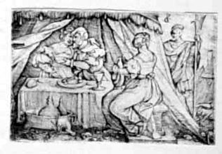Judith  und Holofernes beim Gastmahl