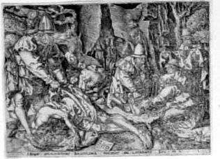 Parable vom Barmherzigen Samaritan- Reisender is of Räubern überfallen