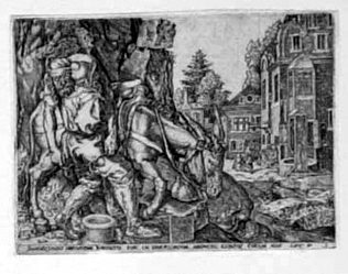 Parable vom Barmherzigen Samaritan - Samaritan hebt the Reisenden on his Maultier