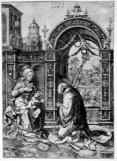 St. Bernhard verehrt Mary with the Christ Child