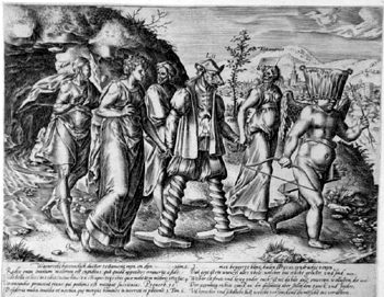 Allegorische Darstellung - Zug des Streites zu einem Prozess