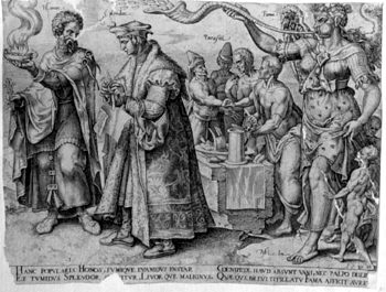 Allegorische Darstellung - Ruhm bejubelt Ehre und Würde