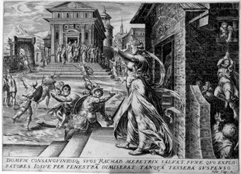 Rahab und zwei Kundschafter in Jericho