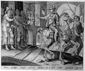 Gleichnis vom verlorenen Sohn - Der verlorene Sohn reitet vom Elternhaus fort