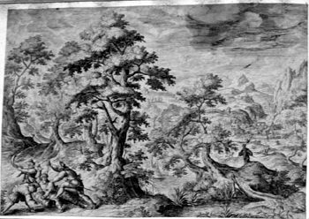 Landschaft mit einem Überfall