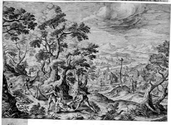 Landschaft mit einem Überfall
