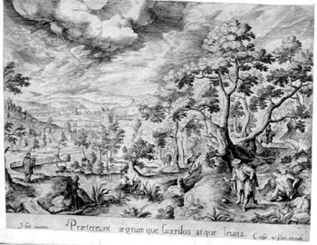 Landschaft mit einem Gelehrten und einem Verwundeten