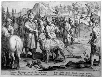Parthischer Herrscher mit einem Panther