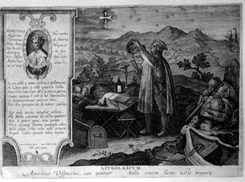 Amerigo Vespucci mit dem Astrolabium