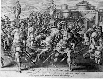 Giovanni Medici wehrt sich with Rome gegen the bewaffneten Feinde