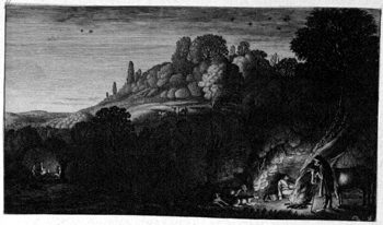Nachtlandschaft with a Feuer