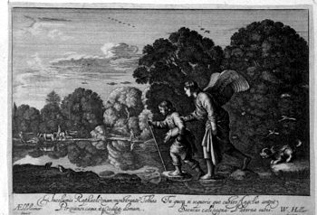 Tobit and the Erzengel Raphael - Tobit with the Fisch