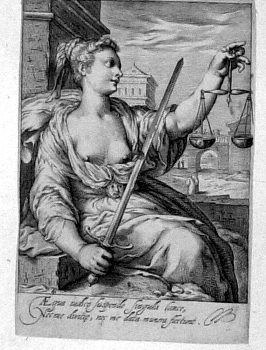Allegorische Darstellung  - Tugend der Justitia - Gerechtigkeit