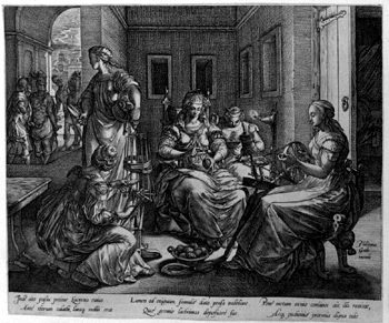 Lucretia in der Webstube