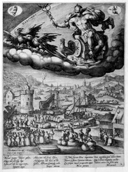 Allegorische Darstellung -  Merkur  - Sternzeichen Zwillinge und Jungfrau
