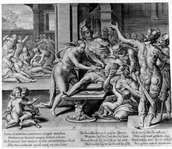 Allegorische Darstellung - Menschliches Jammertal - Krankheit, Leiden und Tod