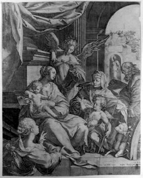 Holy Family with the Saint