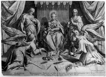 Mary with the Christ Child and the angels