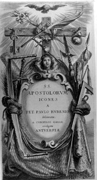 Title Page >>SS. APOSTOLORVM ICONES A PET. PAVLO RVBENIO delinetae, A CORNELIO GALLE evulgatae ANTVERPIAE<<
