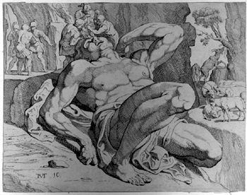 Odysseus blendet Polyphem