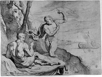 Minerva erscheint dem Odysseus in der Gestalt eines Hirten