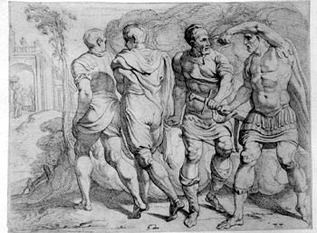 Odysseus schickt Eumaus vorweg