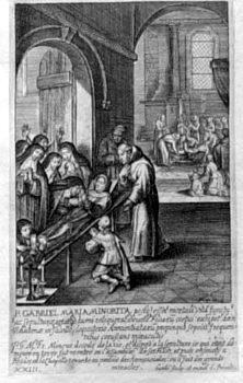 Der Tote P. Gabriel Maria in der Kirche