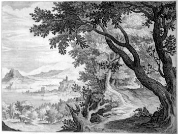 Landschaft mit den Wanderern