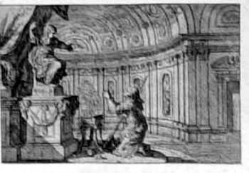Betende Frau in einem Tempel