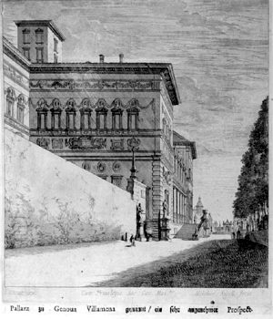 Ansicht des Palazzo Villamena in Genua
