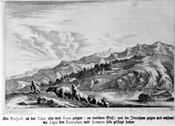 Landschaft mit Tiber bei Rom