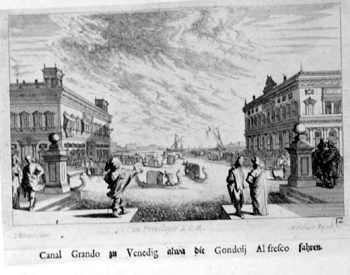 Ansicht des Canale Grande mit Gondeln in Venedig