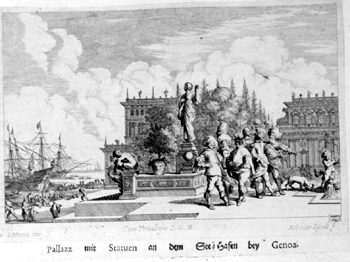 Palais beim Hafen in Genua