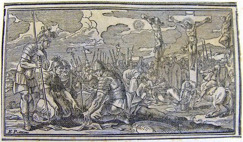 Die Soldaten werfen das Los um die Kleidung Christi