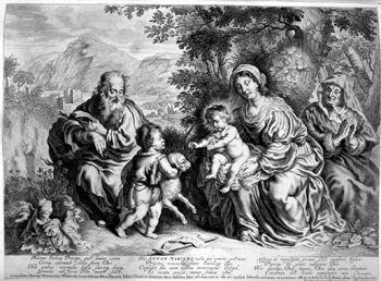 Heilige Familie mit Johannes dem Täufer und Heiligen