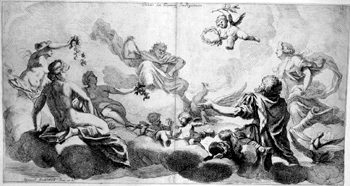 Paris und die Drei Grazien vor Jupiter