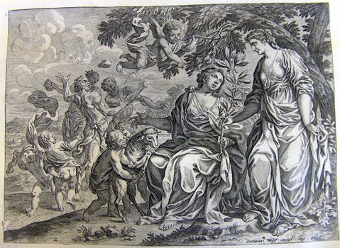 Allegorische Darstellung - Zwei Frauen mit dem Lorbeerzweig