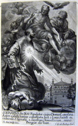 Christus segnet den Hl. Ignatius von Loylola