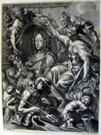 Allegorische Darstellung - Huldigung auf die Siege des Kurfürsten Maximilians II. Emanuel von Bayern