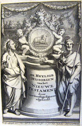 Titelblatt >>De Heylige Historien van het  Nieuwe Testament Conftige figuren af