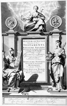 Titelblatt >>Historiae Sacrae Veteris et Novi Testamenti Biblische Figuren Darinnen die Fürnehmste Historien in heiliger Schrifft begriffen geschichtsmässig
