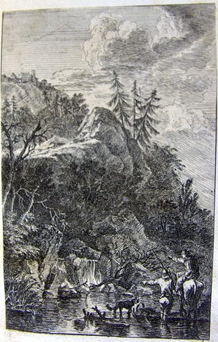 Landschaft mit einem Wasserfall