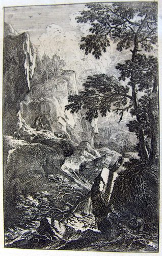 Landschaft mit einem Wasserfall
