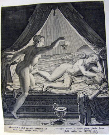Psyche belauscht den schlummernden Amor