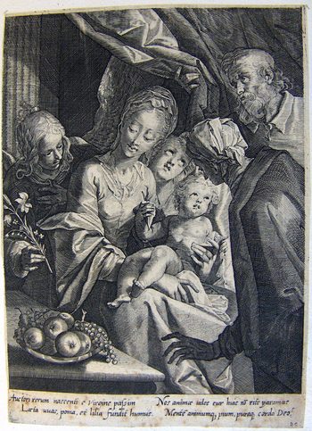 Heilige Familie mit zwei Engeln und der Hl. Anna