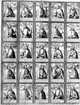 Blatt mit Bildnissen der Märtyrer aus dem Jesuitenorden