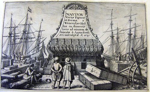 Title Page >>NAVIVM Variae Figurae et Formae, a Wenceslao Hollar in diuersis locis ad uiuum delinetae & Aquaforti aeri insculptae, A 1647<<