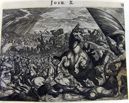 Josua besiegt fünf Amoriterkönige -  Stillstand der Sonne und des Mondes